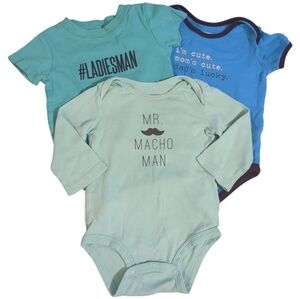 Bundle Of 3 CARTER'S Blue Onesies